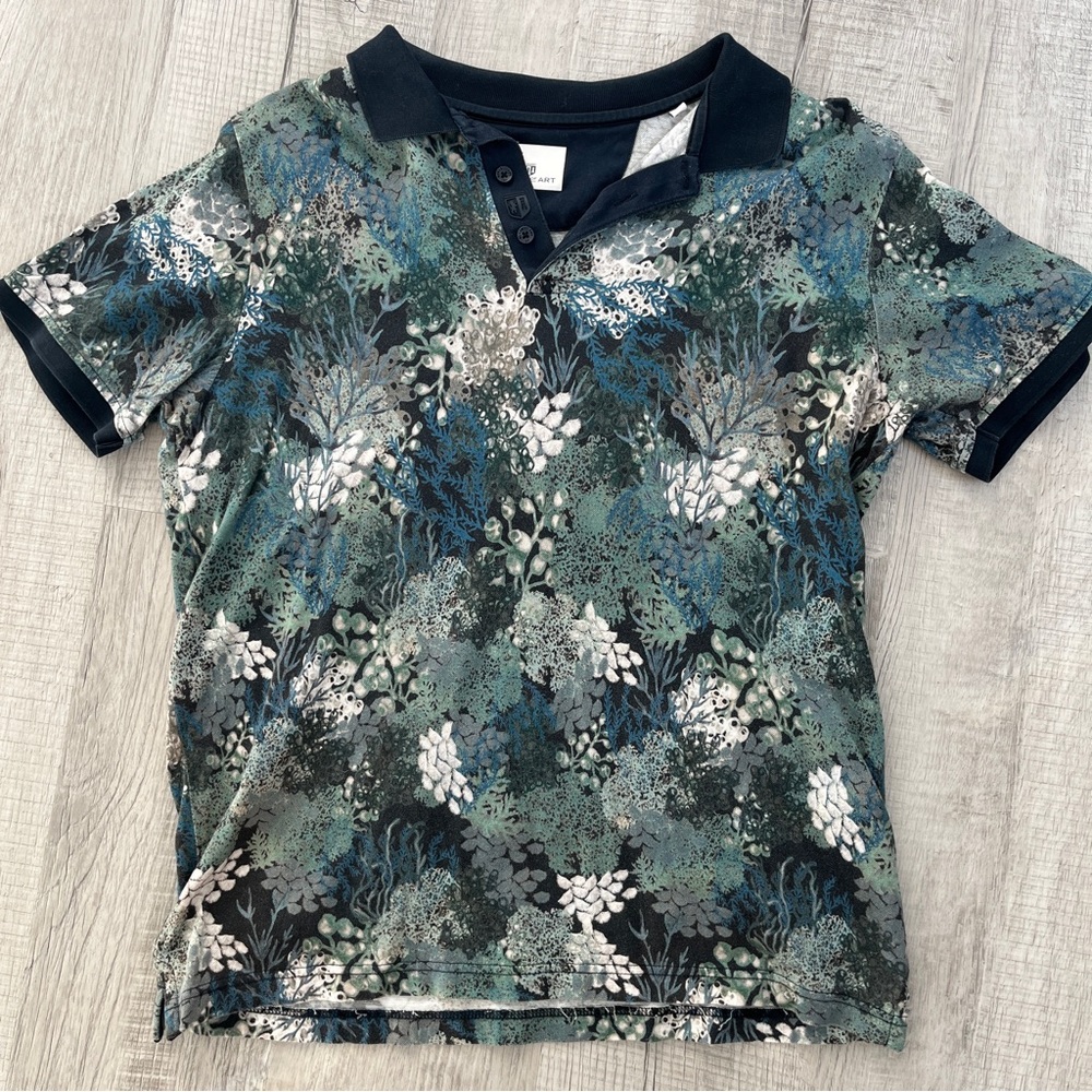 State of Art men’s ocean patterned polo large like new 100% cotton reef design